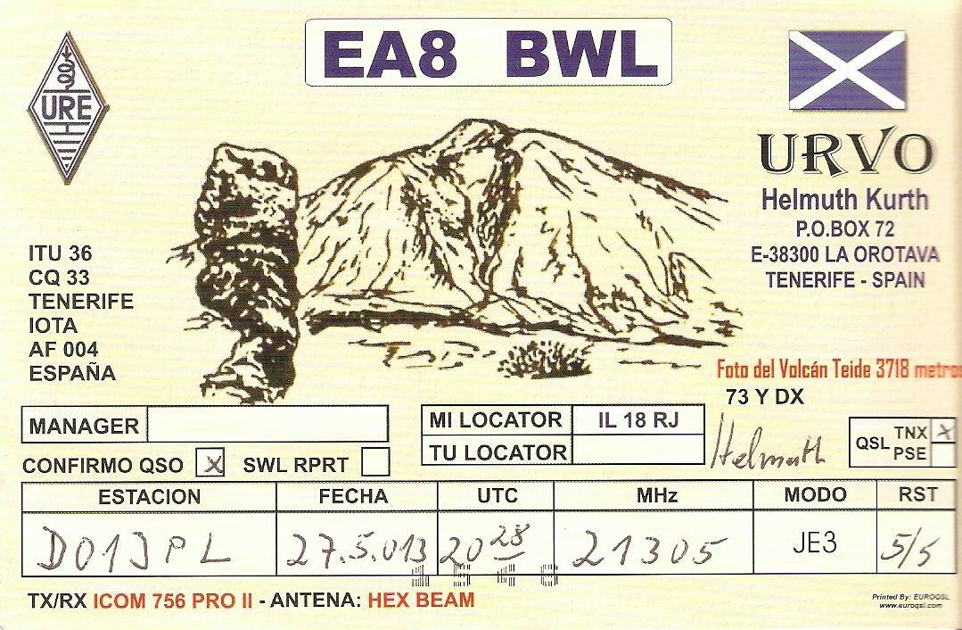 QSL-Karte: EA8BWL