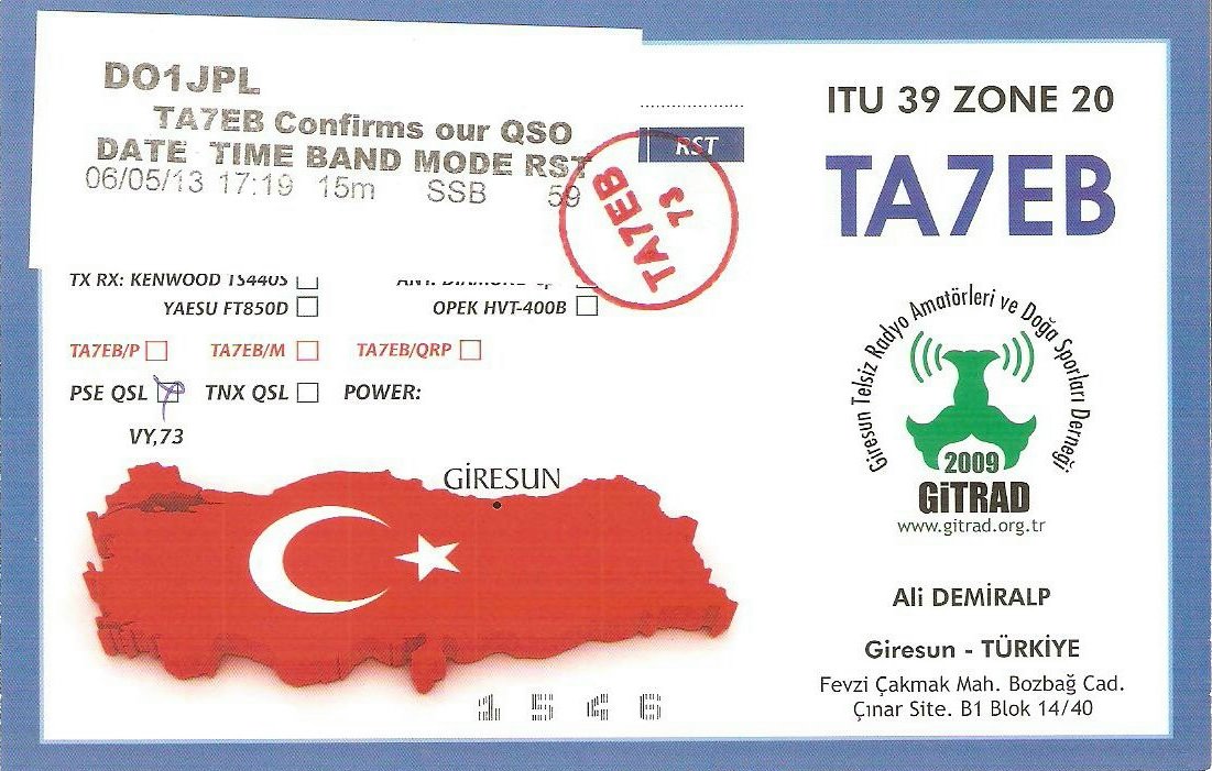 QSL-Karte: TA7EB