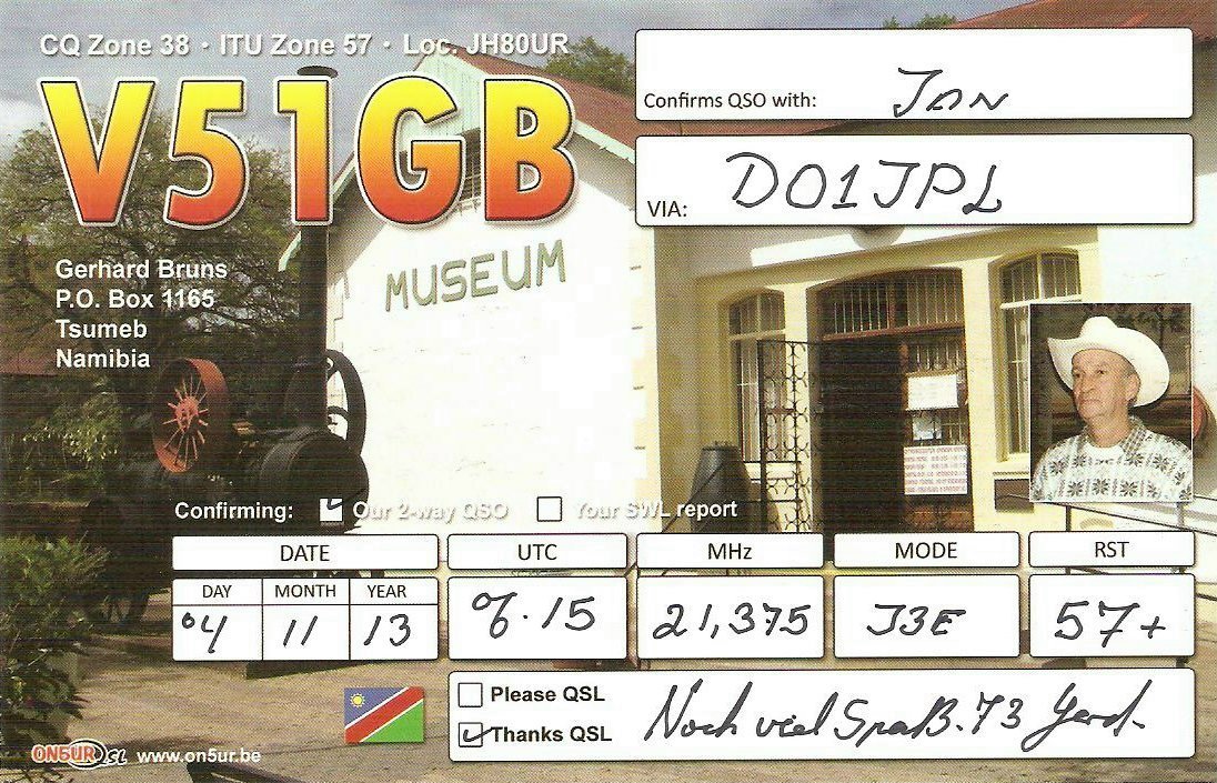 QSL-Karte: V51GB
